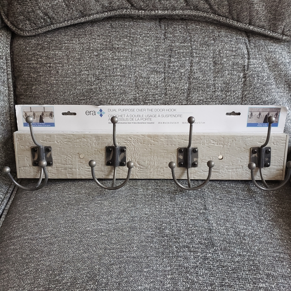 ERA Dual Purpose Grey Over the Door 4 Anchor Hooks Rack